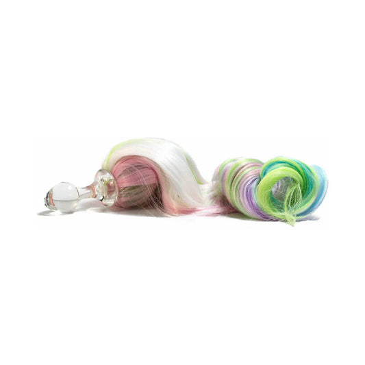 Crystal Delights Classic Short Small Bulb Ponytail Plug - Pastel Rainbow
